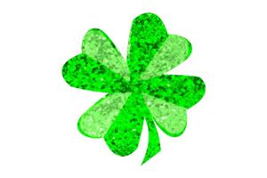 Bright green shamrock.